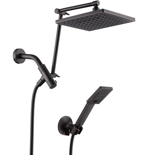 High Pressure Rain Shower Head Combo with Double Extension Arm