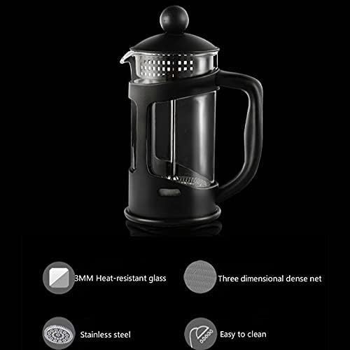Coffee Pot Insulated Filter Plunger Presses Glass Portable Make Tea Travel Tea Pot KettleWarm BPA Free w/Stainless Steel Base & Tea Maker Infuser