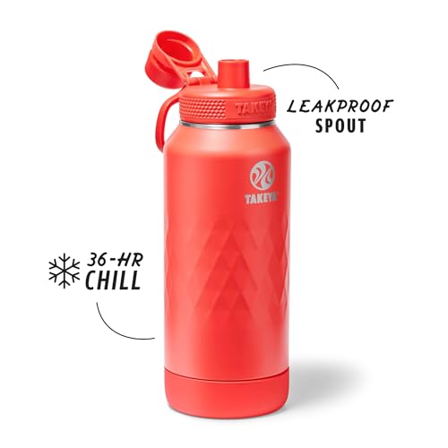 Sport Triple Insulated Water Bottle with Spout Lid and Ice Blocker