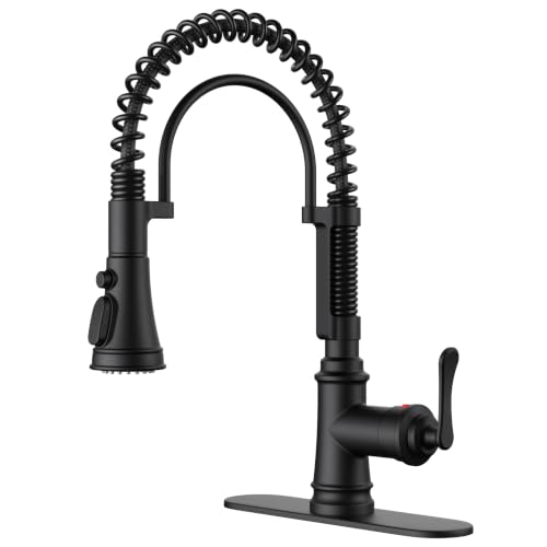 Black Kitchen Faucet with Pull Down Sprayer