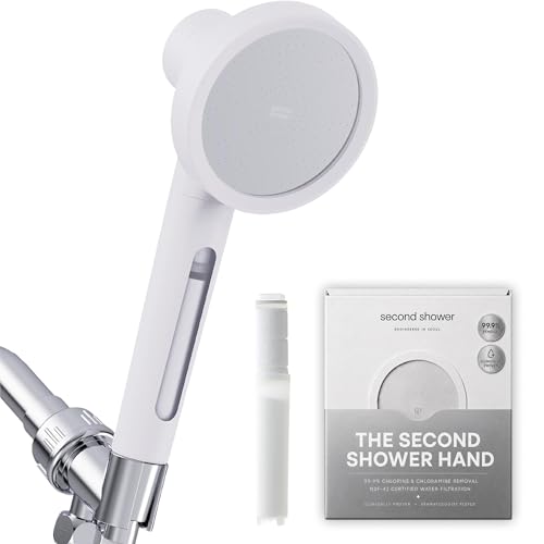 SecondShower Filtered Shower Head with Handheld for Hard Water