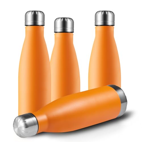 17oz Sport Water Bottle 4 Pack Vacuum Insulated Stainless Steel Leak
