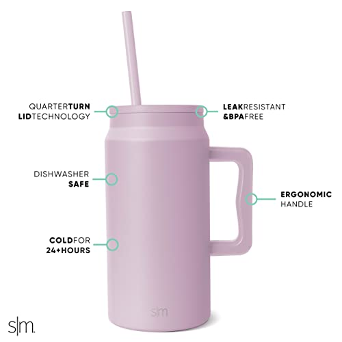 50 oz Mug Tumbler with Handle and Straw Lid