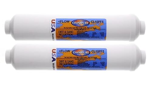 Omnipure -(CL10PF5-B) - 10" x 2" Sediment Inline Filter - 5 Micron 1/4" FPT 2 Pack (2 Count)