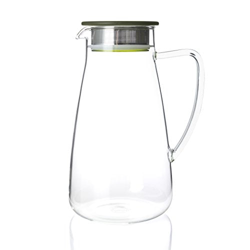 838-A-GTE Flask Glass Iced Tea Jug, 64 oz, Green Tea