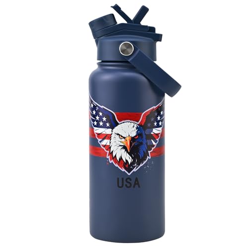 American Flag Insulated Water Bottle 32 oz