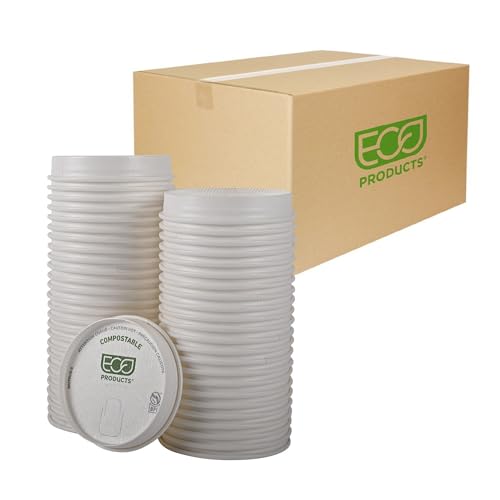 Eco Products Compostable Paper Coffee Cup Lids (1000 Count)