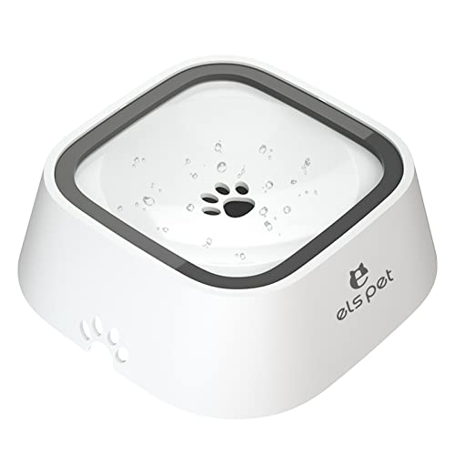 White 35oz 1L No Spill Dog Cat Bowl Anti Slip Travel Dispenser