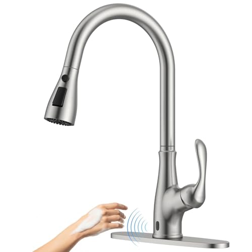 Touchless Kitchen Faucet with Pull Down Sprayer Brushed Nickel