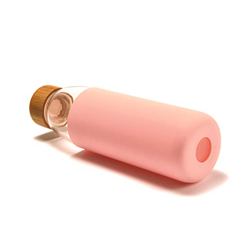 25 Oz Borosilicate Glass Water Bottles with Bamboo Lid