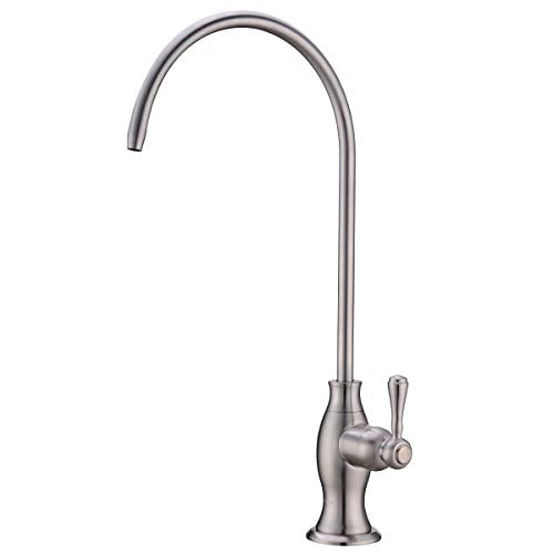 Stainless Steel Water Filter Faucet Delle Rosa Commercial Water Filtration Faucet for Under Sink Water Filter System Modern Brushed Nickel Kitchen Bar Sink Drinking Water Faucet