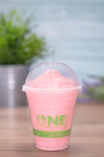 1,000 ct - 12 oz Compostable PLA Plastic Cups, BPI Certified Disposable Renewable Cold Cups for Cocktails, Wine and More | Green Line (1000 Count)