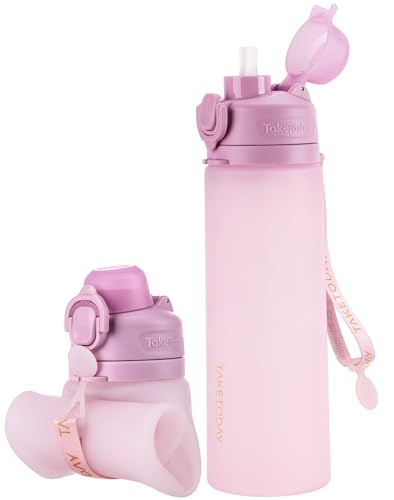 Collapsible Water Bottles with Straw for Travel