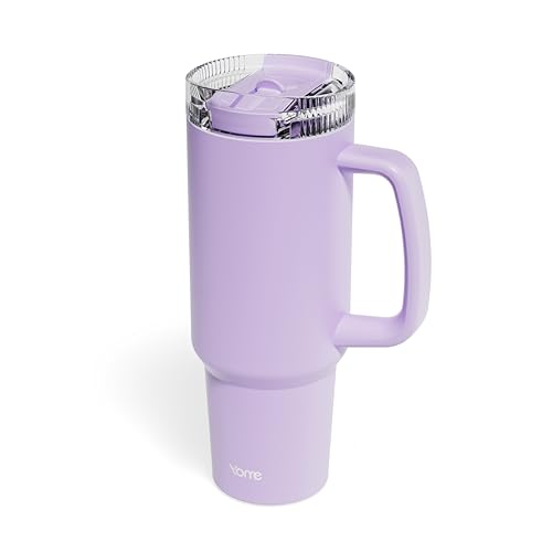 DetaClean 40oz Light Purple Tumbler with Handle and Flip Straw for Women