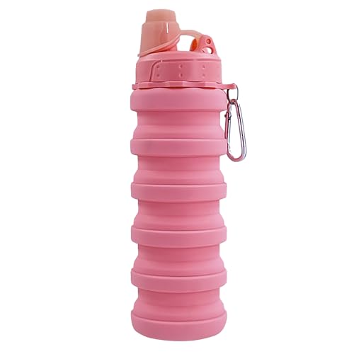 Collapsible Water Bottles Travel Sports Portable Sport Water Bottle comes with mountaineering Buckle 500ml silicone Water