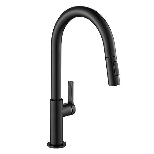 Matte Black Single Handle Pull Down Kitchen Faucet KPF