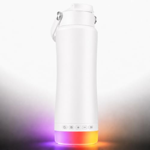 Stainless Steel Water Bottle with Camping Lantern & Night Light