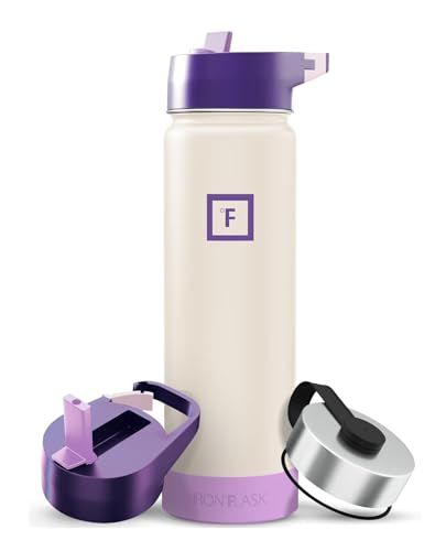 22 oz Wide Mouth Water Bottle with 3 Lids