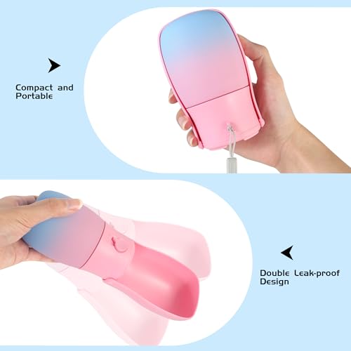 Portable Dog Water Bottle 10oz Pink