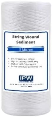 IPW Industries Inc. (PC10-P) 10" x 4.5" Whole House Heavy Duty String Wound Sediment Pre-Filter 5 Micron (1 Pack)