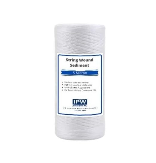 PC10-P) 10" x 4.5" Whole House Heavy Duty String Wound Sediment Pre-Filter 5 Micron (1 Pack)