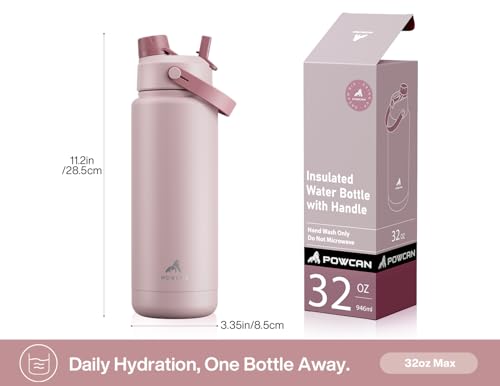 32 oz Insulated Water Bottle with 2
