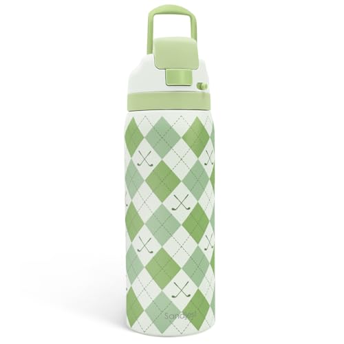 Golf Insulated Stainless Steel Water Bottle with Straw for Sports and Travel