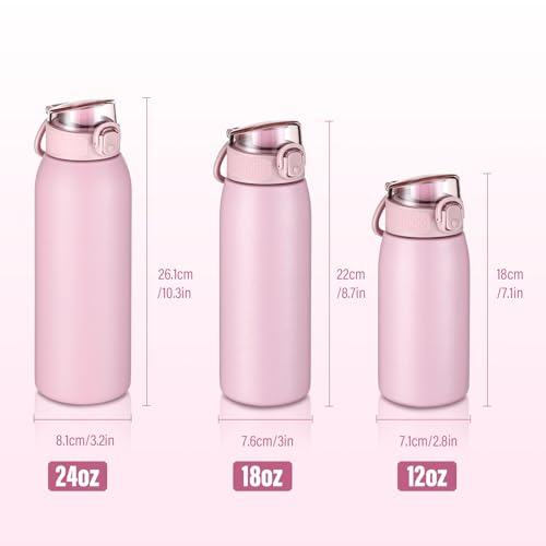 Insulated Water Bottle 12 oz with Dustproof Lid