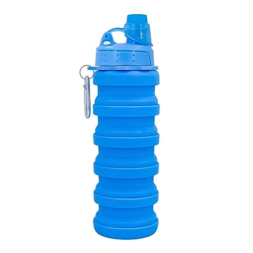 Collapsible Water Bottles Travel Sports Portable Sport Water Bottle comes with mountaineering Buckle 500ml silicone Water