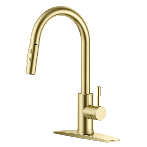 Gold Kitchen Faucet with Pull Down Sprayer