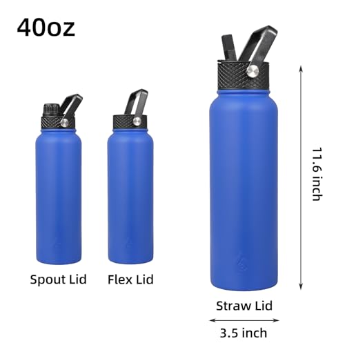 40oz Insulated Water Bottle with Straw Lid