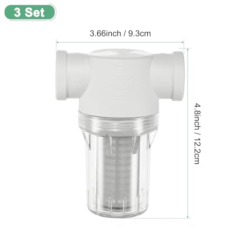 3 Pack Water Pump Strainer with 40 Mesh Stainless Steel Filter Screen
