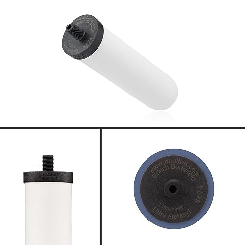 British Berkefeld Doulton 8674 Ultra Sterasyl Ceramic Filter Candle for Countertop Gravity Water Filter System Short Mount 7" (4 Count)