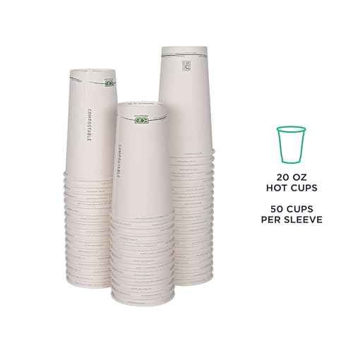 GreenStripe Disposable Paper Hot Cups (50 Count)