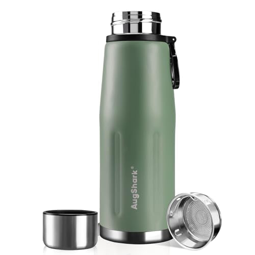 20oz Vacuum Insulated Stainless Steel Thermoses with Foldable Handle & Leakproof Lid
