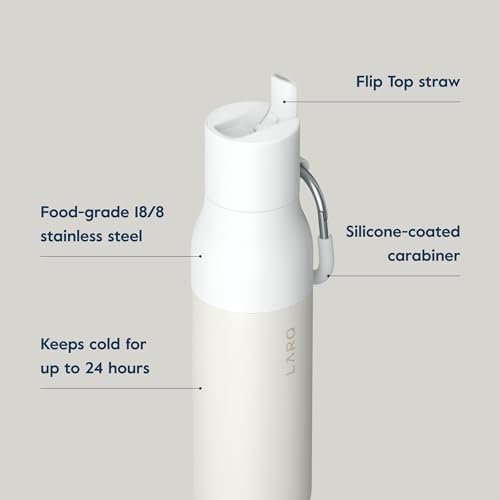 Flip Top Insulated Stainless Steel Reusable Water Bottle with Straw