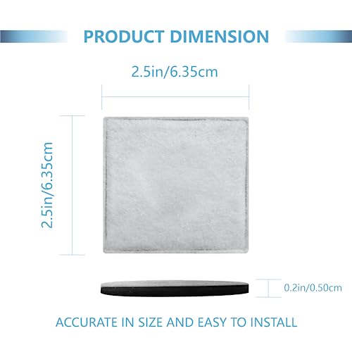 12 Pack Cat Water Fountain Replacement Charcoal Filters Square (12 Count)