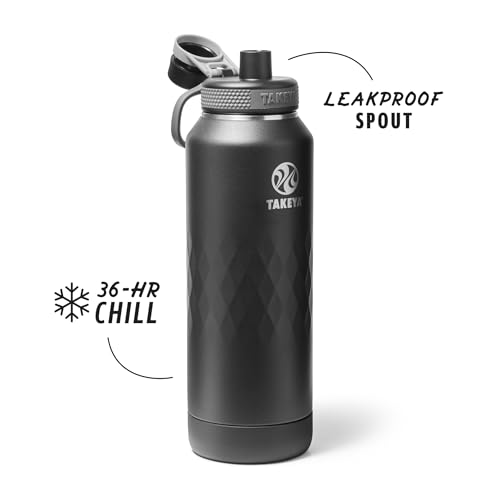 Sport Triple Insulated Water Bottle with Spout Lid and Ice Blocker