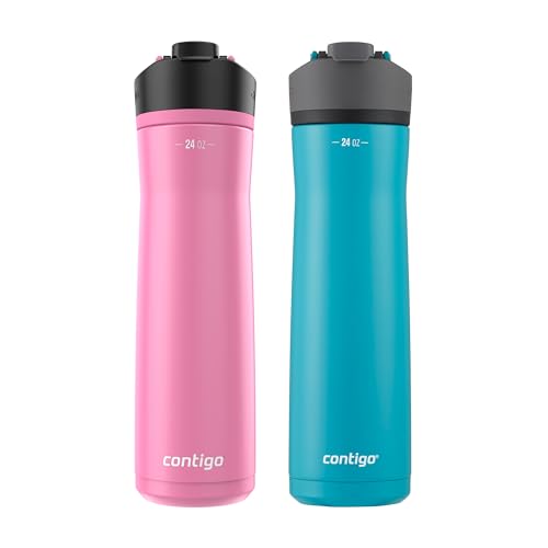 Cortland Chill 2.0 Stainless Steel Water Bottle with AUTOSEAL Lid 24 oz Juniper and Azalea 2 (2 Count)