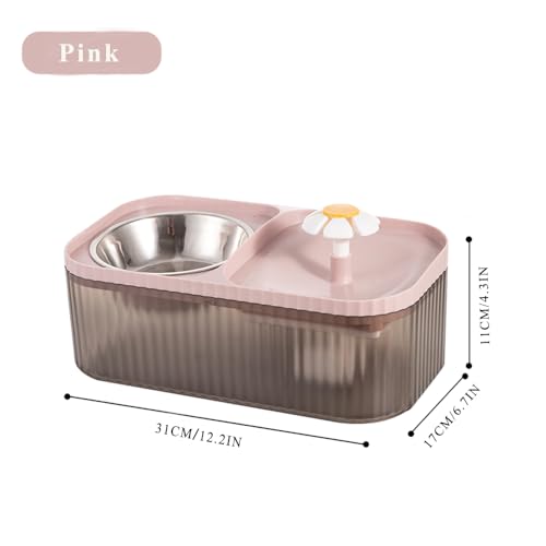 Cat Water Fountain and Stainless Steel Food Bowl (900 Gram)