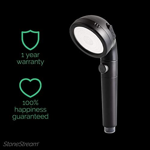 Original StoneStream® EcoPower High Pressure Matte Black Shower Head