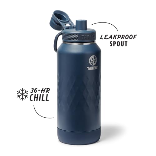Sport Triple Insulated Water Bottle with Spout Lid and Ice Blocker