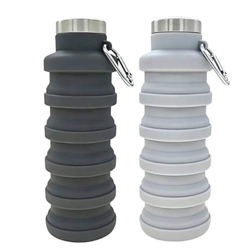 Collapsible Water Bottle 17oz（500ml） (2 Count)