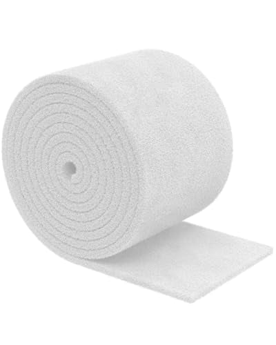 Aquarium Filter Floss Roll for Fish Tank Filters 71 x 12 Inch White Cuttable Aquarium Filter Pad 1 Inch Thick High Density Filter Media Roll for Freshwater Saltwater Fish Tanks & Small Ponds