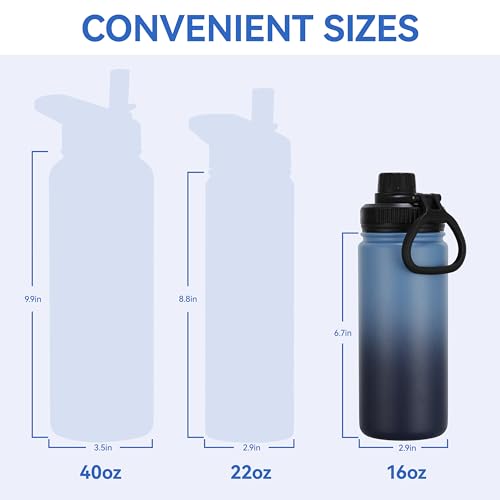 16 oz Kids Water Bottle for School Stainless Steel Double Wall Vacuum Insulated Water Bottle with Straw lids & Spout Lid