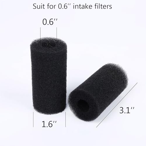 8 Pack Pre Filter Sponge Aquarium Pre Filter Foam Rolls 0.6” Intake Replacement Sponges for Fish Tank Filter Accessories (8 Count)