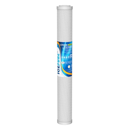 1 Micron 20" x 2.5" Whole House CTO Carbon Sediment Water Filter Cartridge Compatible with C1
