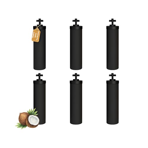 Premium Water Filter Black Element Cartridge Compatible with Berkey Countertop Water Purification System. Compared to Part BB9. 6 Filters (6 Count)