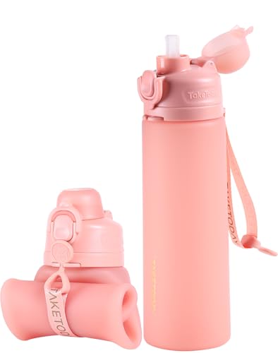 Collapsible Water Bottles with Straw for Travel