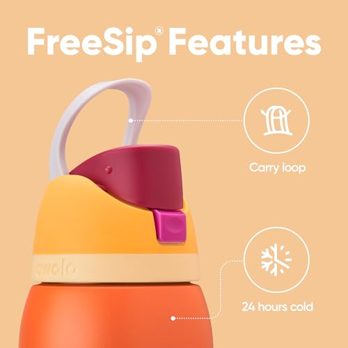 FreeSip Stainless Steel Water Bottle 32 oz Citrus Crush